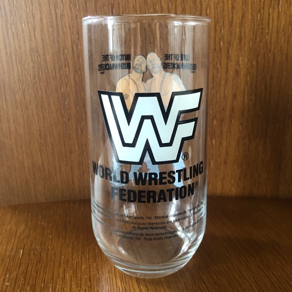 WWF Bushwackers Glass c.1990 - in Perfect Vintage Condition 💪🏻 Luke & Butch - Picture 6 of 7